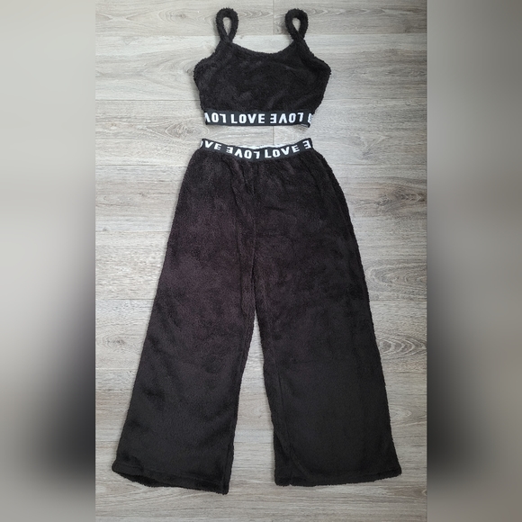 SHEIN Letter Graphic Flannel PJ Set Size M, UK 10 - Picture 8 of 12